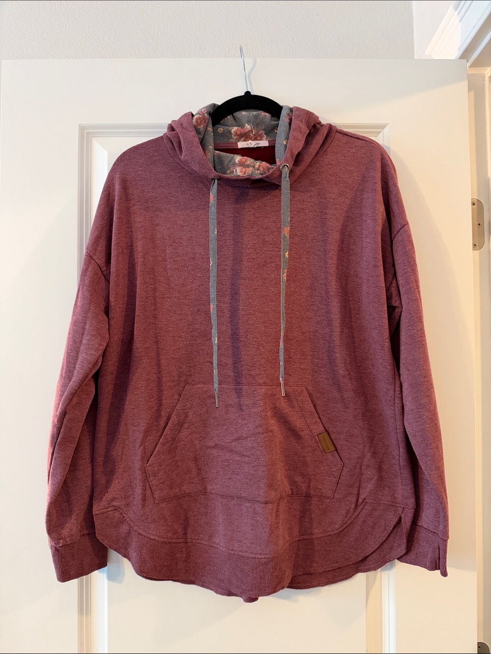 Maurices Dusty Rose Women's Hooded Pullover with Floral Lining